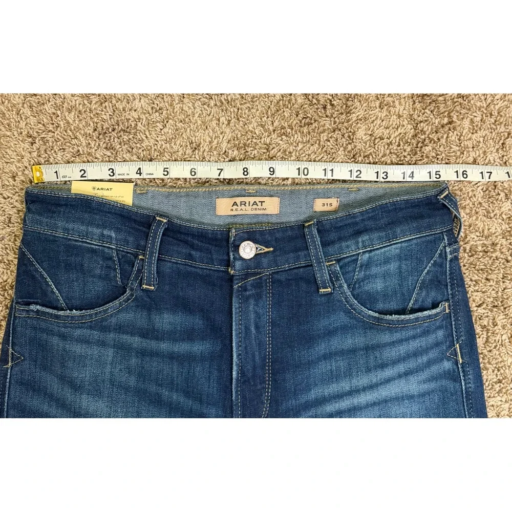 NWT Ariat R.E.A.L. Denim Ultra High Rise Penelope Wide Leg Jeans Dark Wash 31S